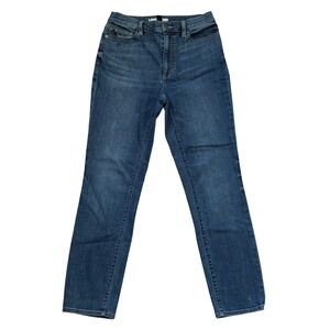 Lands End Tall Womens Size 10 High Rise Straight Leg Jeans Dark Wash Indigo Blue